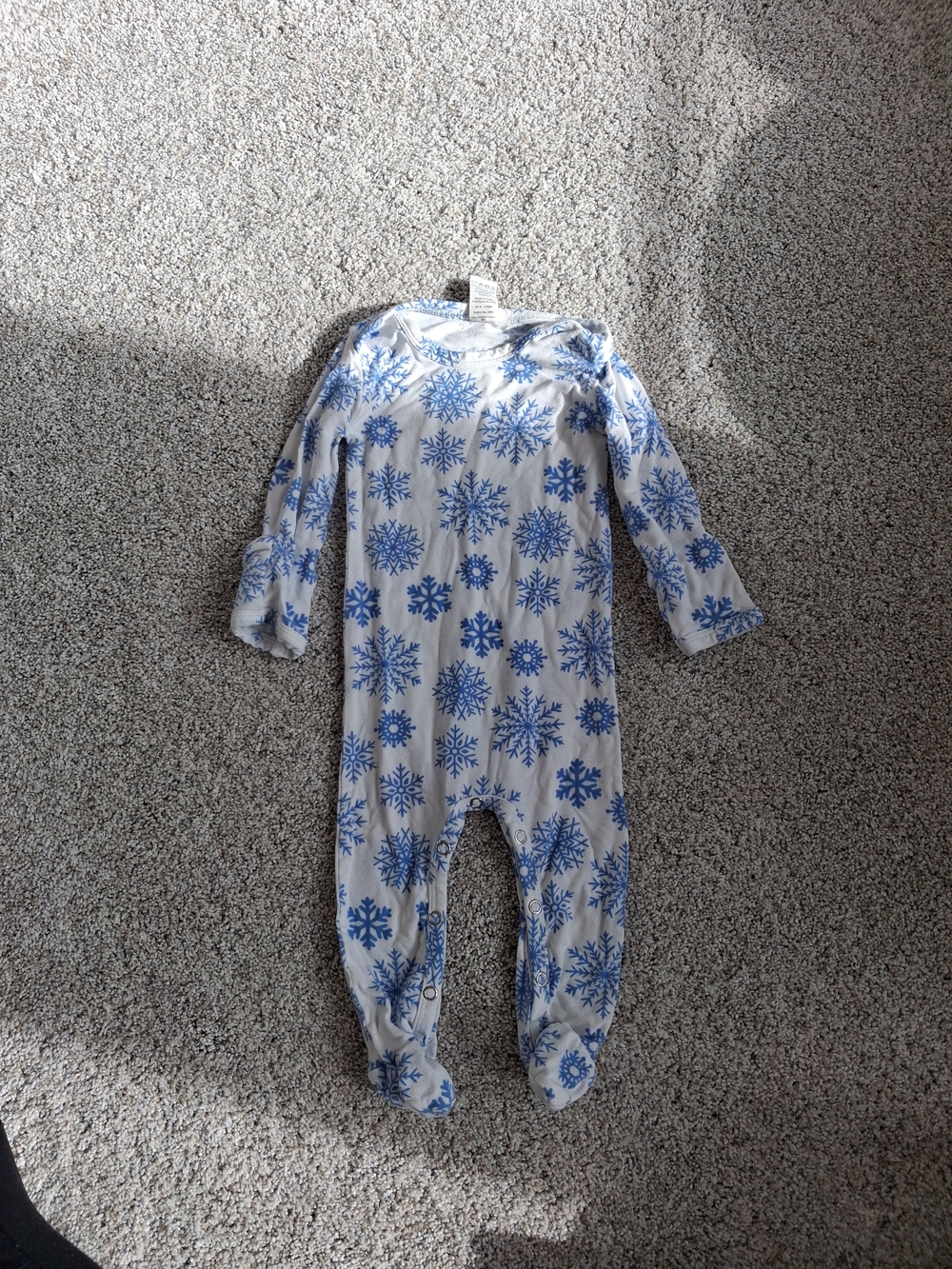 kate quinn White Footed One-Piece with Blue Snowflake Print